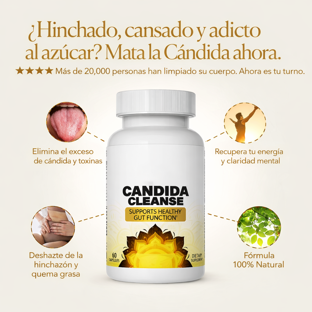 Candida Cleanse® - Menos hinchazón, menos gases y más energía en tus primeras semanas (sin químicos).
