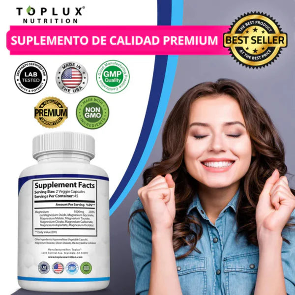 Magnesio Complex Toplux® - ¿Duermes 8 horas y aun así despiertas agotado? No es normal. Tu cuerpo podría estar pidiendo magnesio.