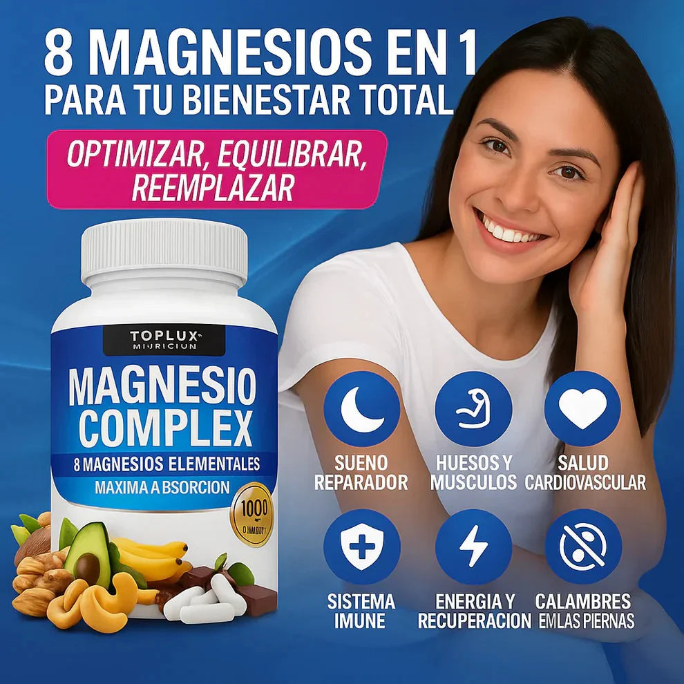 Magnesio Complex Toplux® - ¿Duermes 8 horas y aun así despiertas agotado? No es normal. Tu cuerpo podría estar pidiendo magnesio.