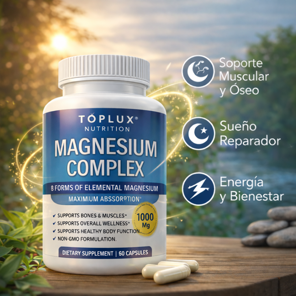 Magnesio Complex Toplux® - ¿Duermes 8 horas y aun así despiertas agotado? No es normal. Tu cuerpo podría estar pidiendo magnesio.